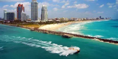 Miami beach aerial view